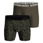 Björn Borg 2P Performance Boxer 1727 Grün gemustert Polyester Small He...