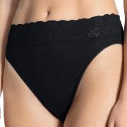 Calida 2P Lycraspitze Panty Schwarz Baumwolle Small Damen