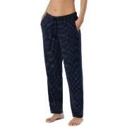 Schiesser Mix and Relax Jersey Long Lounge Pants Blau Muster Baumwolle...