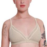 Sloggi BH GO Ribbed Lace Bralette Elfenbein Baumwolle Small Damen