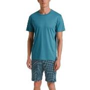 Calida Relax Streamline 2 Short Pyjamas Blau/Blau Baumwolle Small Herr...