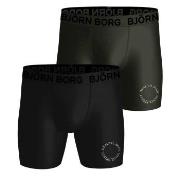 Björn Borg 2P Performance Boxer 1727 Schwarz Polyester Medium Herren