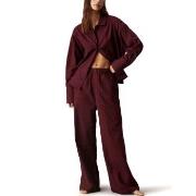 Calvin Klein Flannel Sleep Button Pant Set Female2 Weinrot Baumwolle X...
