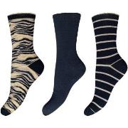 Decoy 3P Cotton Socks Schwarz/Gelb Strl 37/41 Damen