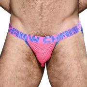Andrew Christian Almost Naked Candy Pop Mesh Jock Rosa Polyester Mediu...