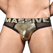 Andrew Christian MASSIVE Golden Mesh Jock Black/Gold Polyester Small H...