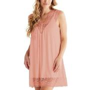 Damella Viscose Plain Sleeveless Nightdress Rosa Viskose Small Damen