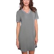 Lady Avenue Bamboo Nightdress SS Hellgrau Bambus Medium Damen