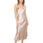 Lady Avenue Pure Silk Long Nightgown With Lace Perlweiß Seide Small Da...