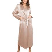 Lady Avenue Pure Silk Long Robe Perlweiß Seide Small Damen