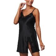 Lady Avenue Pure Silk Slip With Lace Schwarz Seide Small Damen