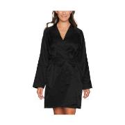 Lady Avenue Satin Short Kimono Schwarz Small Damen