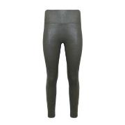 Magic Leather Look Legging Dunkelgrün Small Damen