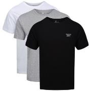 Reebok 3P Santo Crew Neck T-Shirt Schwarz/Grau Small Herren