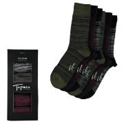 Topeco 6P Men Bamboo Crew Socks Rot Muster Gr 41/45 Herren