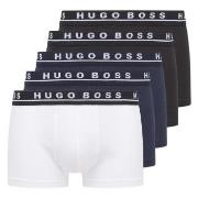 BOSS 5P Cotton Boxer Trunks A Schwarz/Blau Baumwolle Large Herren