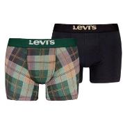 Levis 2P Plaid Aop Boxer Brief Schwarz/Grün Baumwolle Small Herren