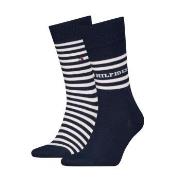 Tommy Hilfiger 2P Men Breton Crew Socks Marine Gr 39/42 Herren