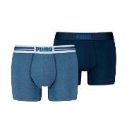 Puma 2P Everyday Placed Logo Boxer Jeansblau Baumwolle Small Herren