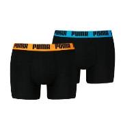 Puma 2P Men Everyday Basic Boxer Schwarz/Orange Baumwolle Small Herren