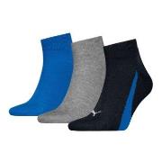Puma 3P Lifestyle Quarter Socks Schwarz/Blau Gr 39/42