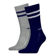 Levis 2P Regular Cut Stripe Socks Marine/Grau Gr 39/42