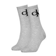 Calvin Klein 2P Women Monogram Crew Socks Grau Gr 39/42 Damen