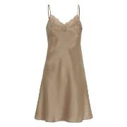 Damella Woven Silk Plain Lace Nightdress Nougat Seide Small Damen