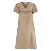 Damella Woven Silk Plain Nightdress Nougat Seide Small Damen