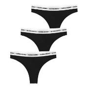 Björn Borg 3P Logo Thong Schwarz Baumwolle Small Damen