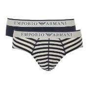 Armani Cotton Stretch Print Briefs 2P Schwarz Muster Baumwolle Small H...