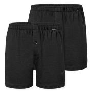 Schiesser 2P Long Boxershorts Schwarz Baumwolle Small Herren