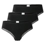 Schiesser 3P Modern Cheeky String Schwarz Baumwolle 38 Damen