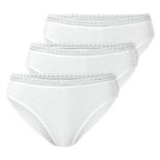 Schiesser 3P Modern Lace Rio Briefs Weiß Baumwolle 38 Damen