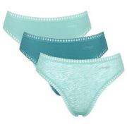 Sloggi 3P GO Crush High Leg Briefs Blau/Türkis Baumwolle Small Damen
