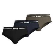 BOSS 3P Bold Design Hip Brief Schwarz/Grün Baumwolle Small Herren