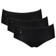 Sloggi 3P Pearl Midi Schwarz Baumwolle 38 Damen