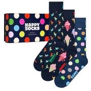 Happy socks 3P Navy Socks Gift Box Marine gemustert Gr 41/46