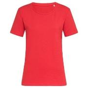Stedman Claire Relaxed Women Crew Neck Rot ringgesponnene Baumwolle Sm...