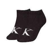 Calvin Klein 2P Women Monogram Sneaker Socks Schwarz Gr 39/42 Damen