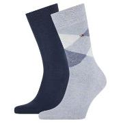 Tommy Hilfiger 2P Men Sock Check Blau Gr 39/42 Herren