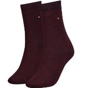 Tommy Hlfiger Women Graphic Argyle Sock 2P Weinrot Gr 35/38 Damen