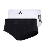 adidas 2P Active Flex Cotton 3 Stripes Low Rise Trunk Weiß/Schwarz Bau...