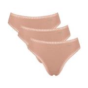 Sloggi 3P GO Crush High Leg Briefs Hellbraun Baumwolle Small Damen