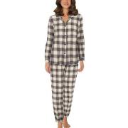 Lady Avenue Cotton Flannel Pyjamas Blau/Braun Baumwolle Medium Damen