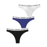 Björn Borg 3P Logo Thong Schwarz/Blau Baumwolle Small Damen