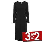 Damella Bamboo Plain Long Sleeve Nightdress Schwarz Bambus Small Damen