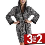 Damella Velour Leo Hoodie Robe Leopard Large Damen