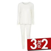 Damella Viscose Plain Pyjamas Set Elfenbein Viskose Small Damen