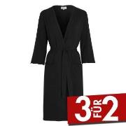 Damella Viscose Plain Wave Robe Schwarz Bambus Small Damen